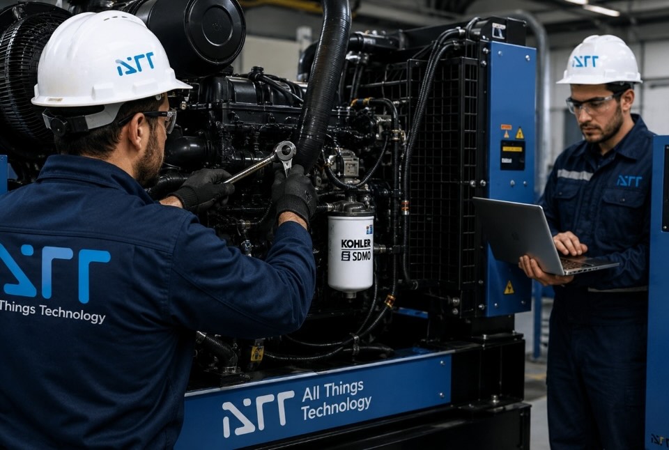 Técnicos de All Things Technology en mantenimiento industrial